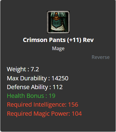 Crimson Pants +11 (Reverse)