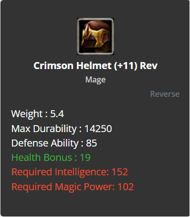 Crimson Helmet +11 (Reverse)