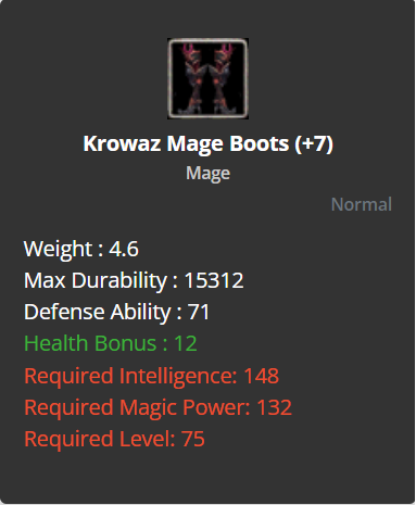 Krowaz Mage Boots +7