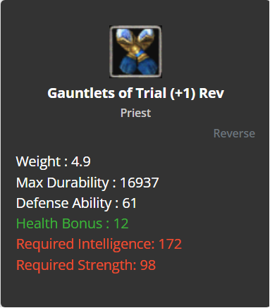 Gauntlets Of Trial (HP) +1 (Reverse)