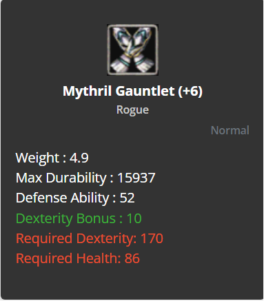 Mythril Gauntlets +6