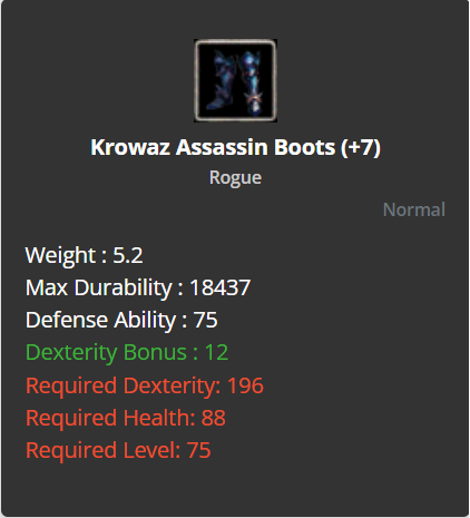 Krowaz Assassin Boots +7