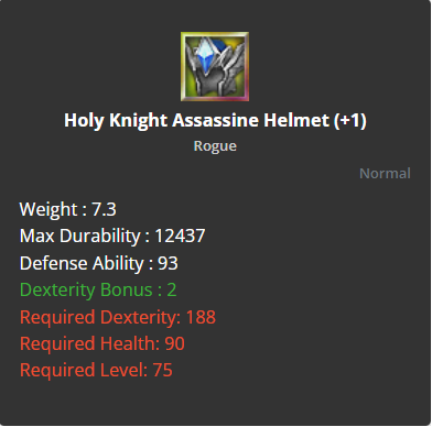 Holy Knight Assassin Helmet +1