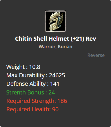 Chitin Shell Helmet +21 (Reverse)
