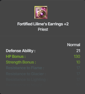 Fortified Lillime Earring +1